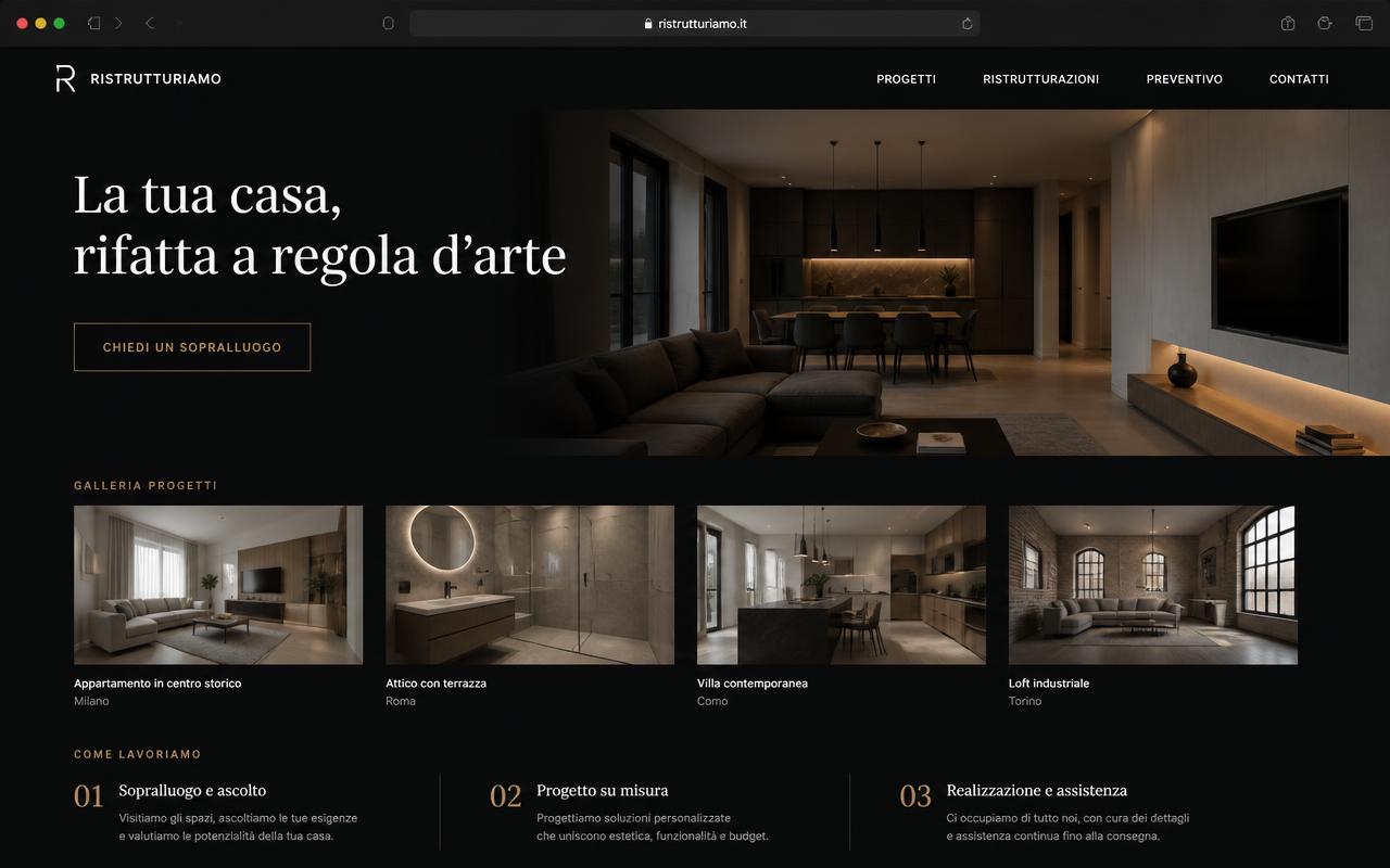 Seconda demo edilizia: variante scura per ristrutturazioni di interni